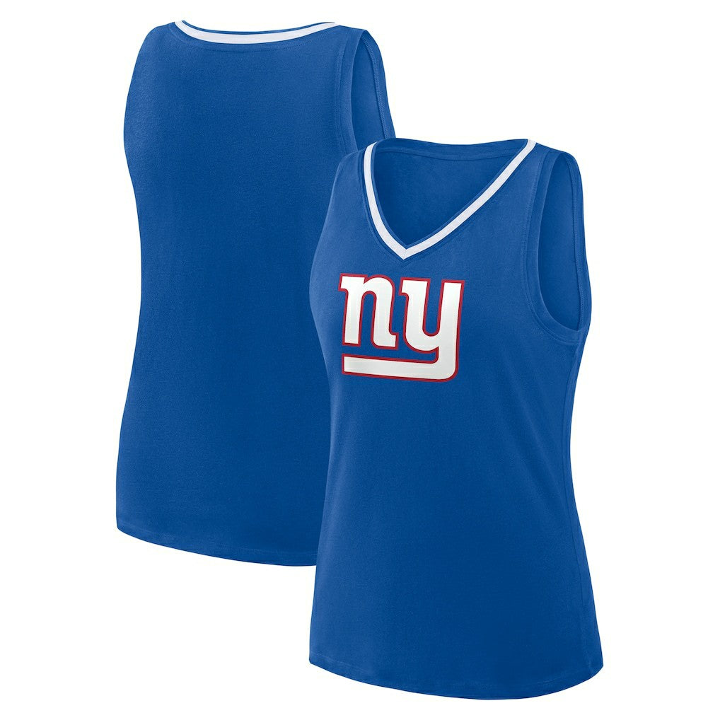 New York Giants Logo Athletic Women's Stellar Win V-Neck Tank Top Royal - NFL