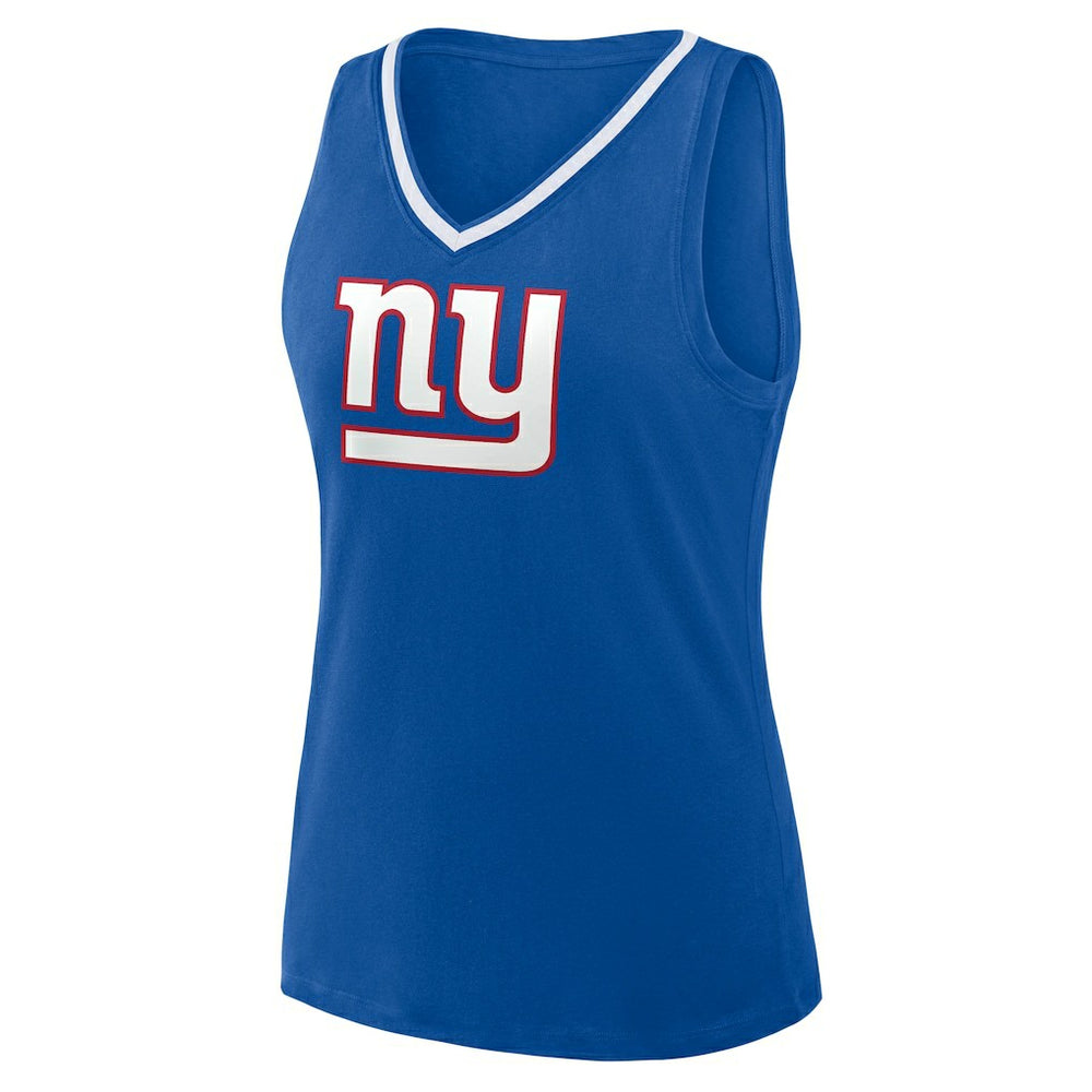 New York Giants Logo Athletic Women's Stellar Win V-Neck Tank Top Royal - NFL