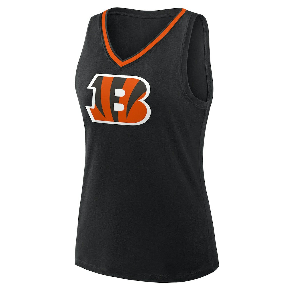 Cincinnati Bengals Logo Athletic Women's Stellar Win V-Neck Tank Top Black - NFL