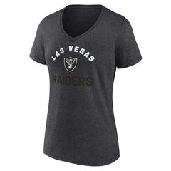 Las Vegas Raiders Logo Athletic Women's Unrivaled V-Neck T-Shirt Heather Charcoal - NFL