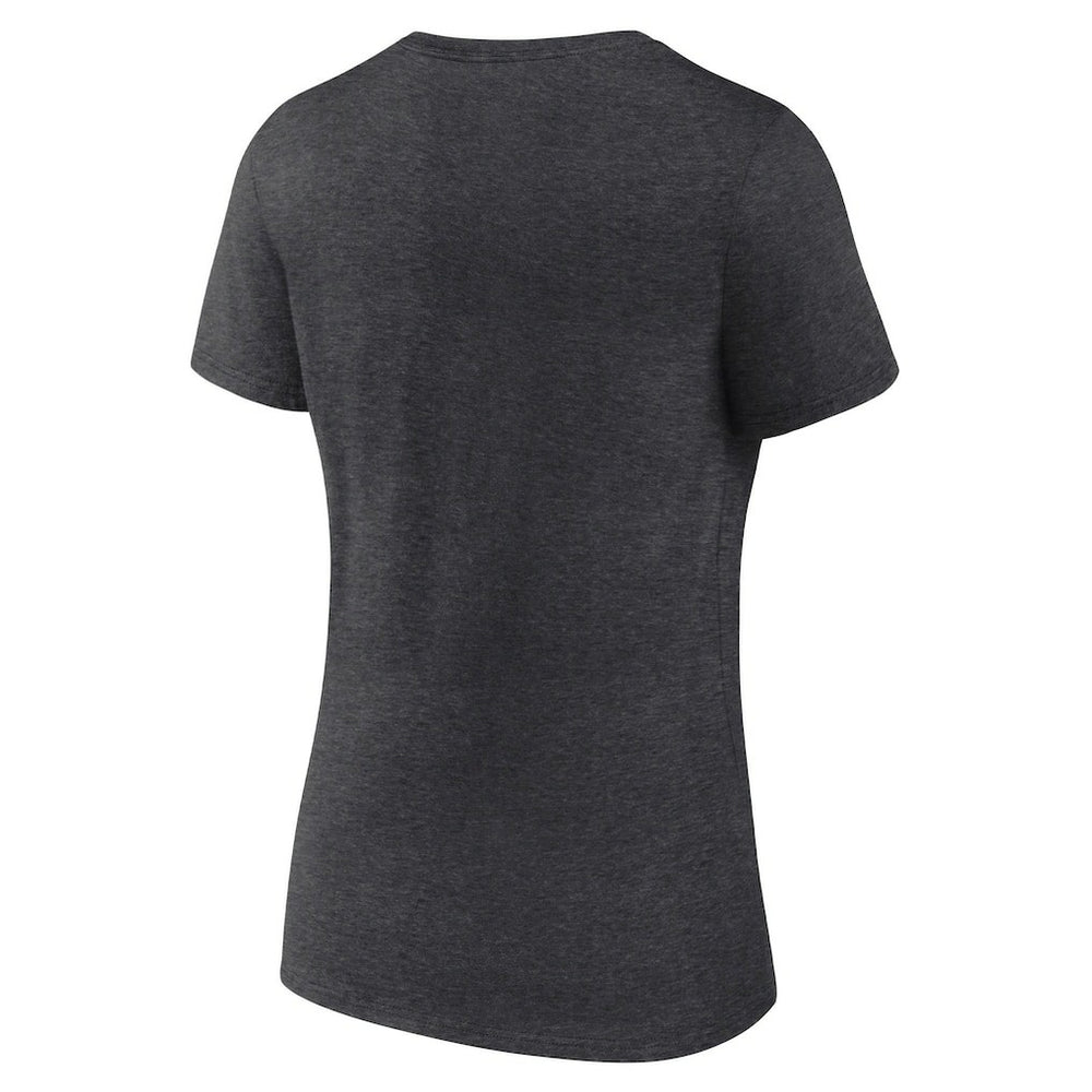 Las Vegas Raiders Logo Athletic Women's Unrivaled V-Neck T-Shirt Heather Charcoal - NFL