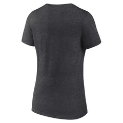 Las Vegas Raiders Logo Athletic Women's Unrivaled V-Neck T-Shirt Heather Charcoal - NFL