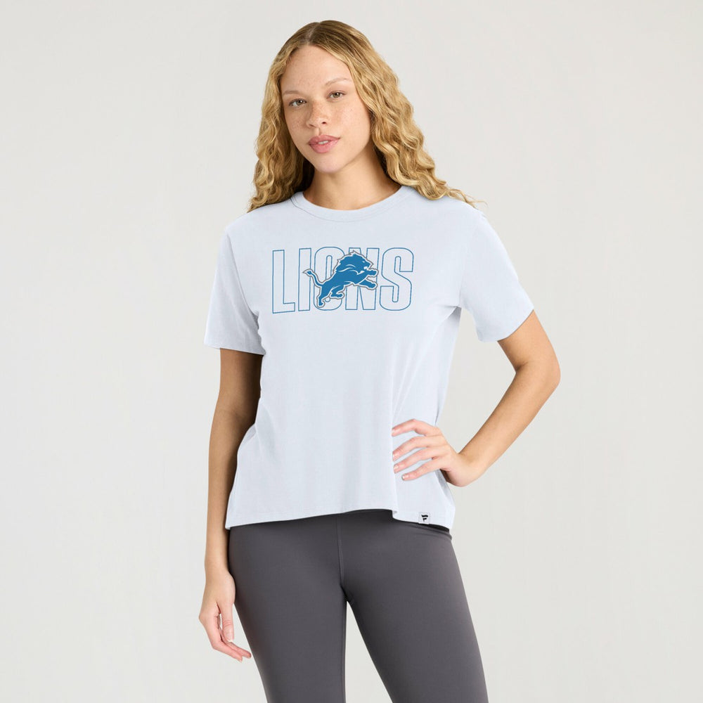 Detroit Lions Women's Line Em Up T-Shirt Ash - Fanatics