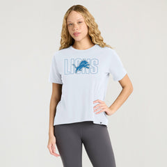 Detroit Lions Women's Line Em Up T-Shirt Ash - Fanatics
