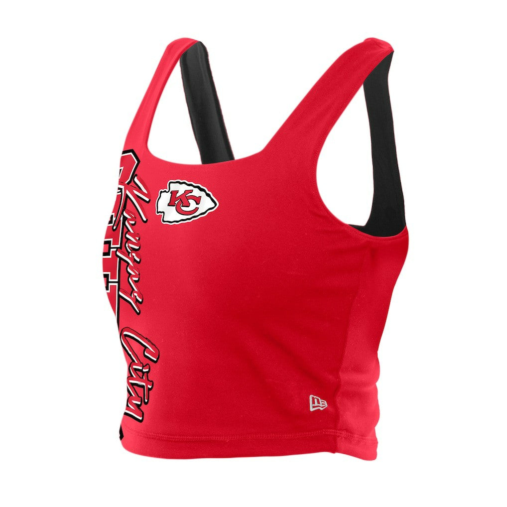 Kansas City Chiefs New Era Women's Reversible Cropped Sport Classics Tank Top Red/Black - NFL