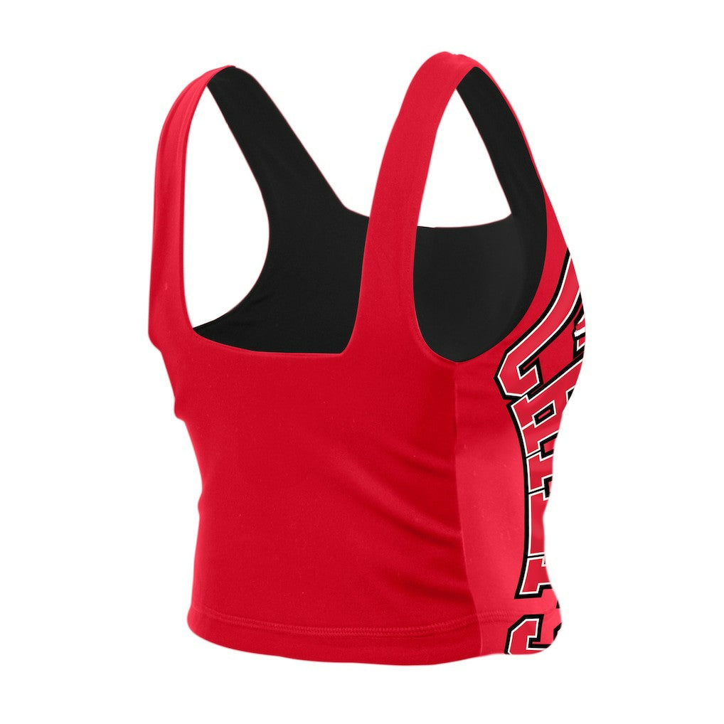 Kansas City Chiefs New Era Women's Reversible Cropped Sport Classics Tank Top Red/Black - NFL