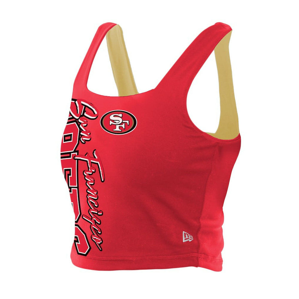 San Francisco 49ers New Era Women's Reversible Cropped Sport Classics Tank Top Scarlet/Black - NFL