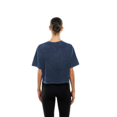 Dallas Cowboys New Era Women's Cropped Boxy Sport Classics Mineral Wash T-Shirt Navy - NFL