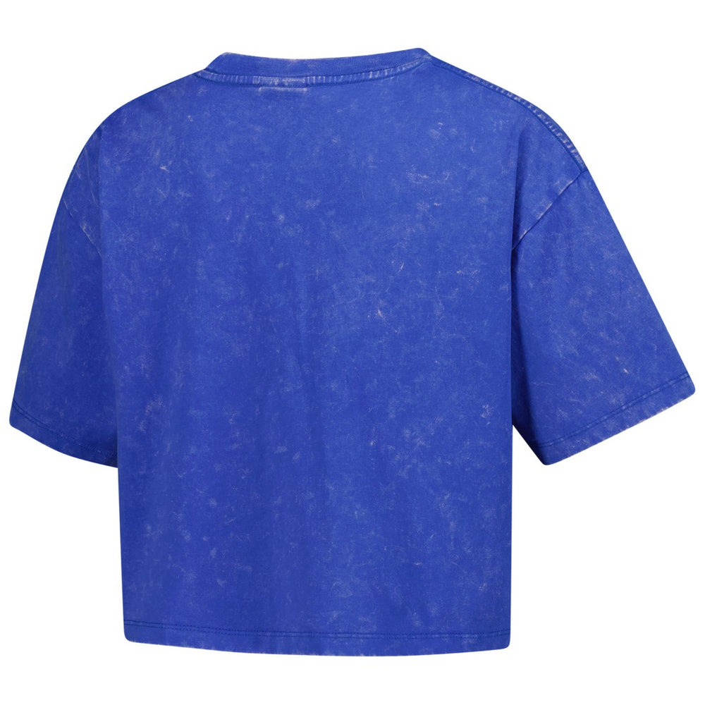 Detroit Lions New Era Women's Cropped Boxy Sport Classics Mineral Wash T-Shirt Blue - NFL