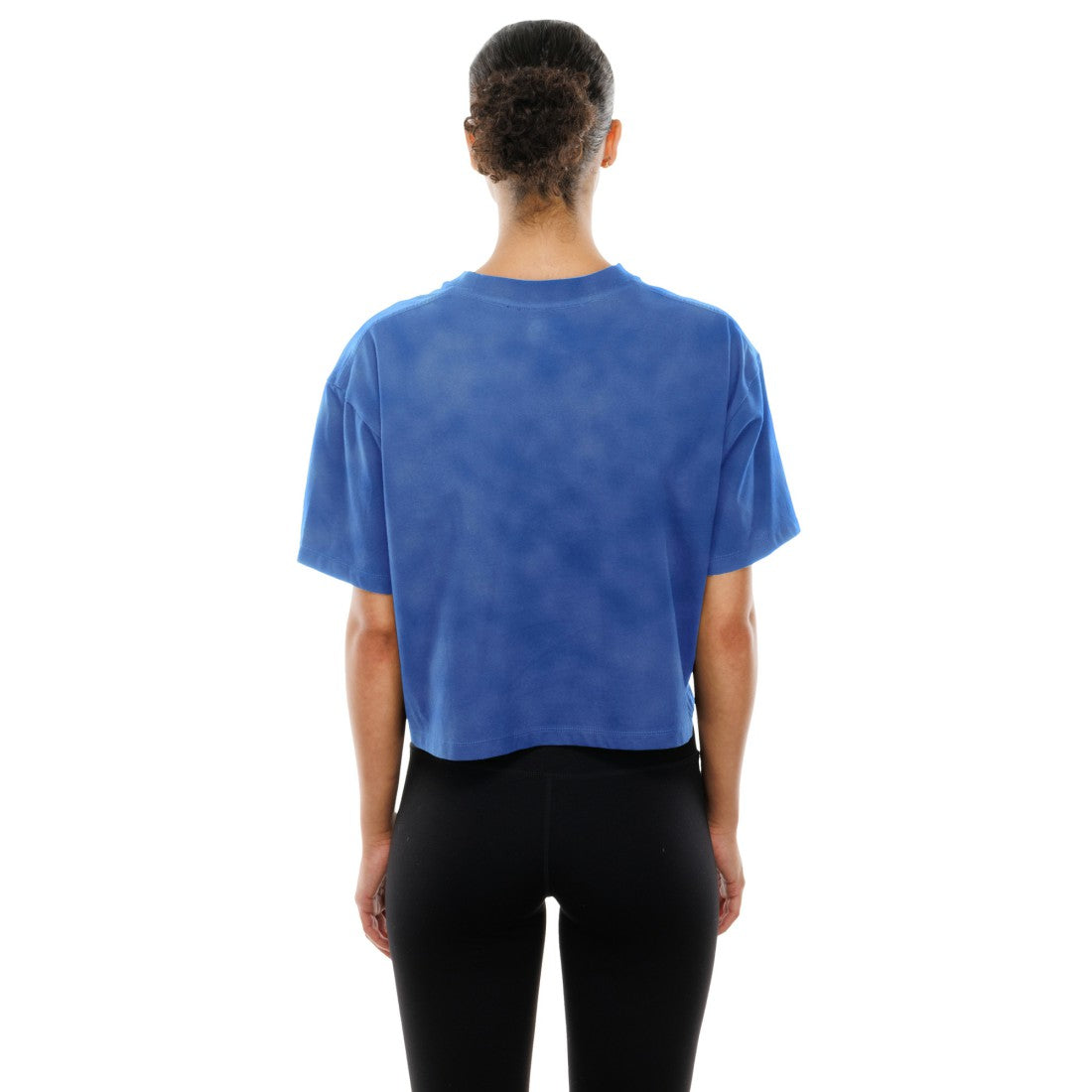 Detroit Lions New Era Women's Cropped Boxy Sport Classics Mineral Wash T-Shirt Blue - NFL