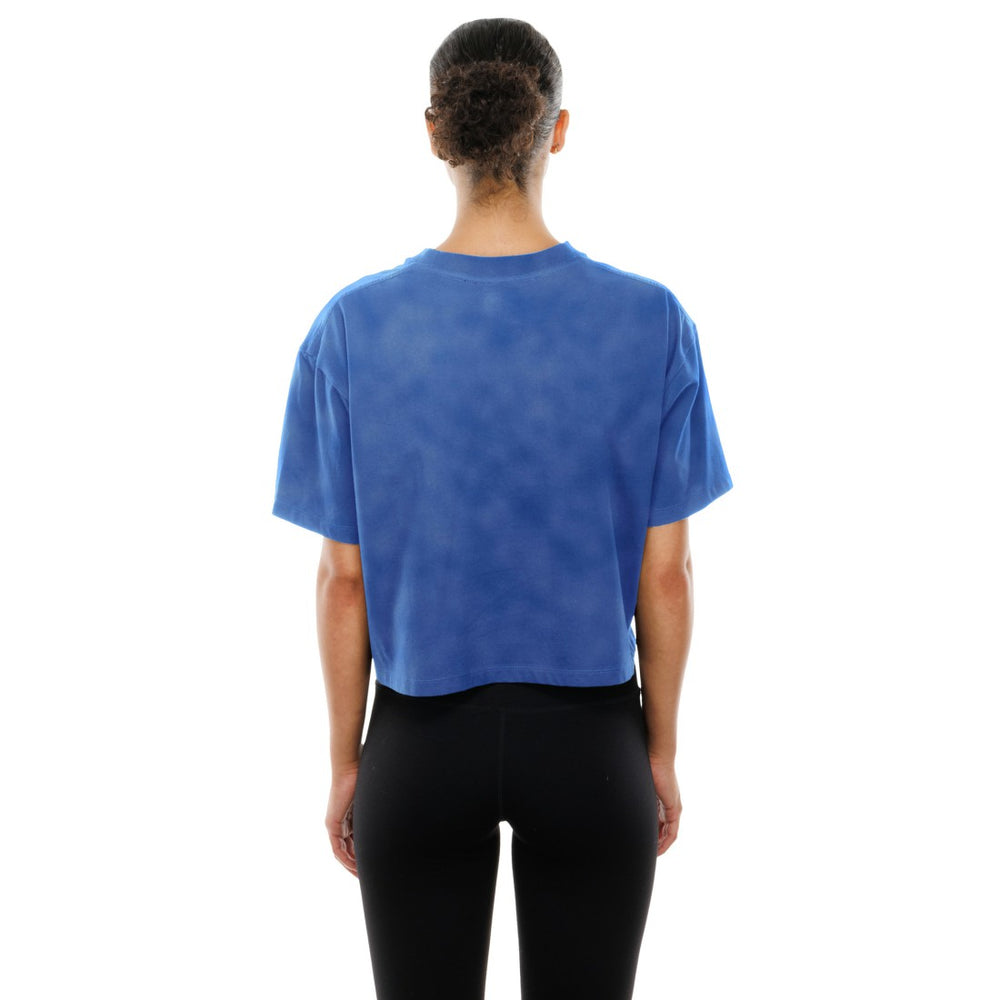 Detroit Lions New Era Women's Cropped Boxy Sport Classics Mineral Wash T-Shirt Blue - NFL