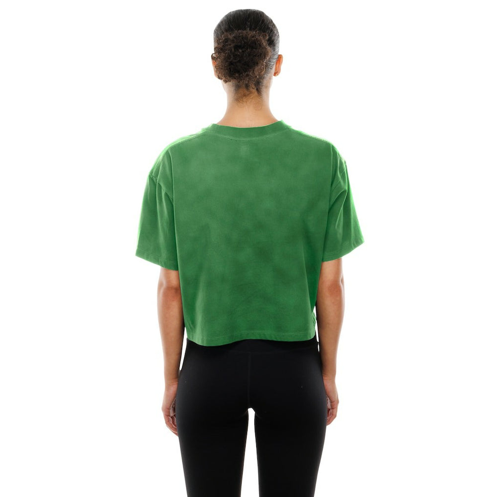 Philadelphia Eagles New Era Women's Cropped Boxy Sport Classics Mineral Wash T-Shirt Kelly Green - NFL