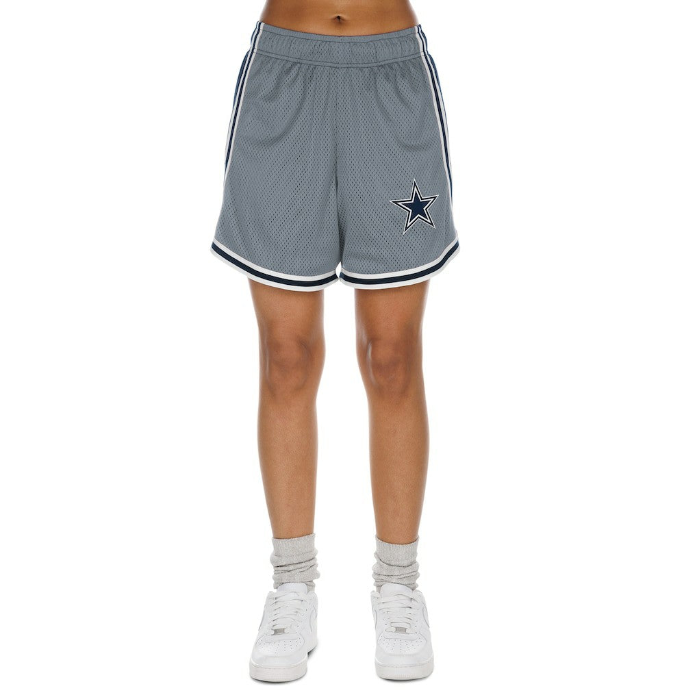 Dallas Cowboys New Era Women's Sport Classics Mesh Shorts Silver/Navy - NFL