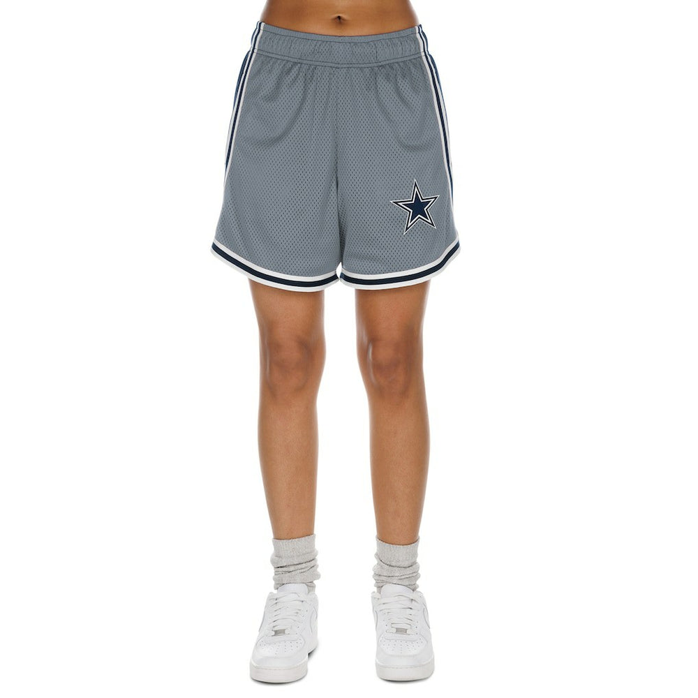 Dallas Cowboys New Era Women's Sport Classics Mesh Shorts Silver/Navy - NFL
