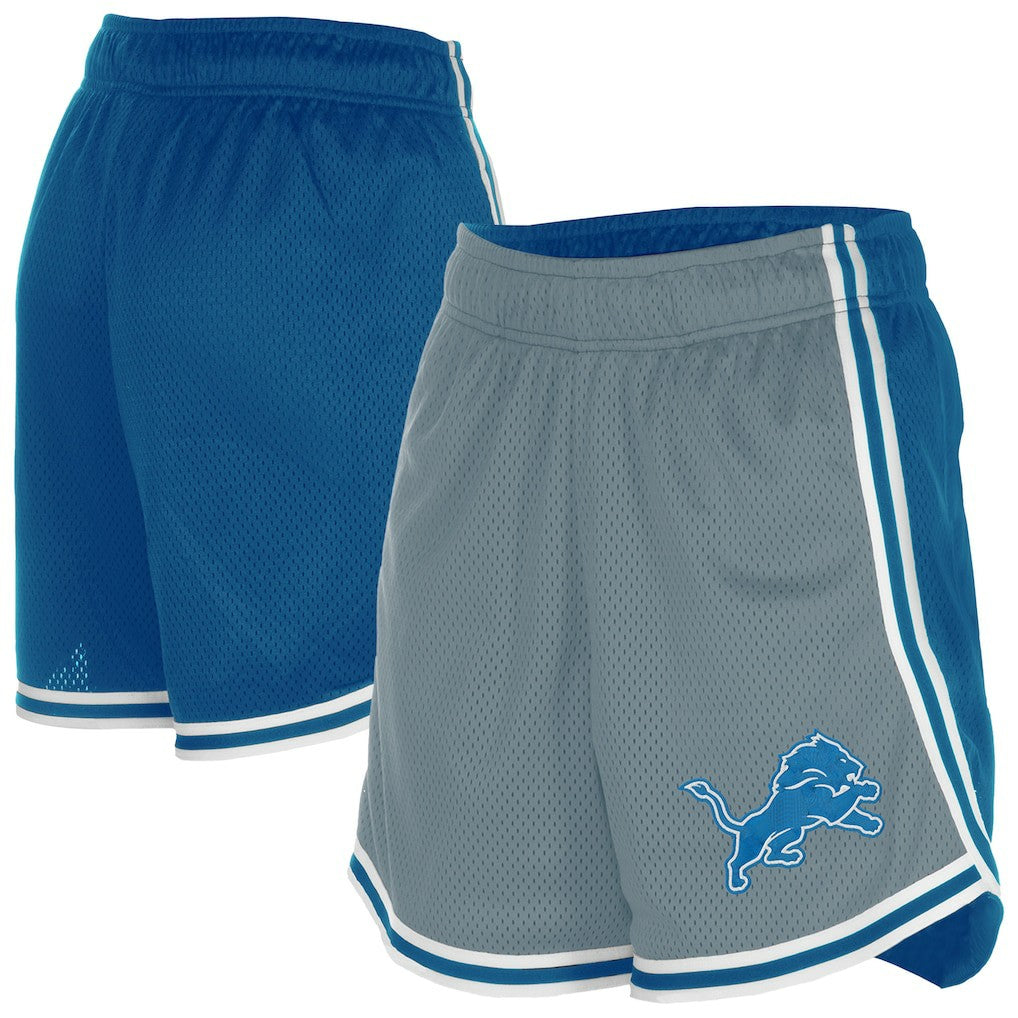 Detroit Lions New Era Women's Sport Classics Mesh Shorts Silver/Blue - NFL