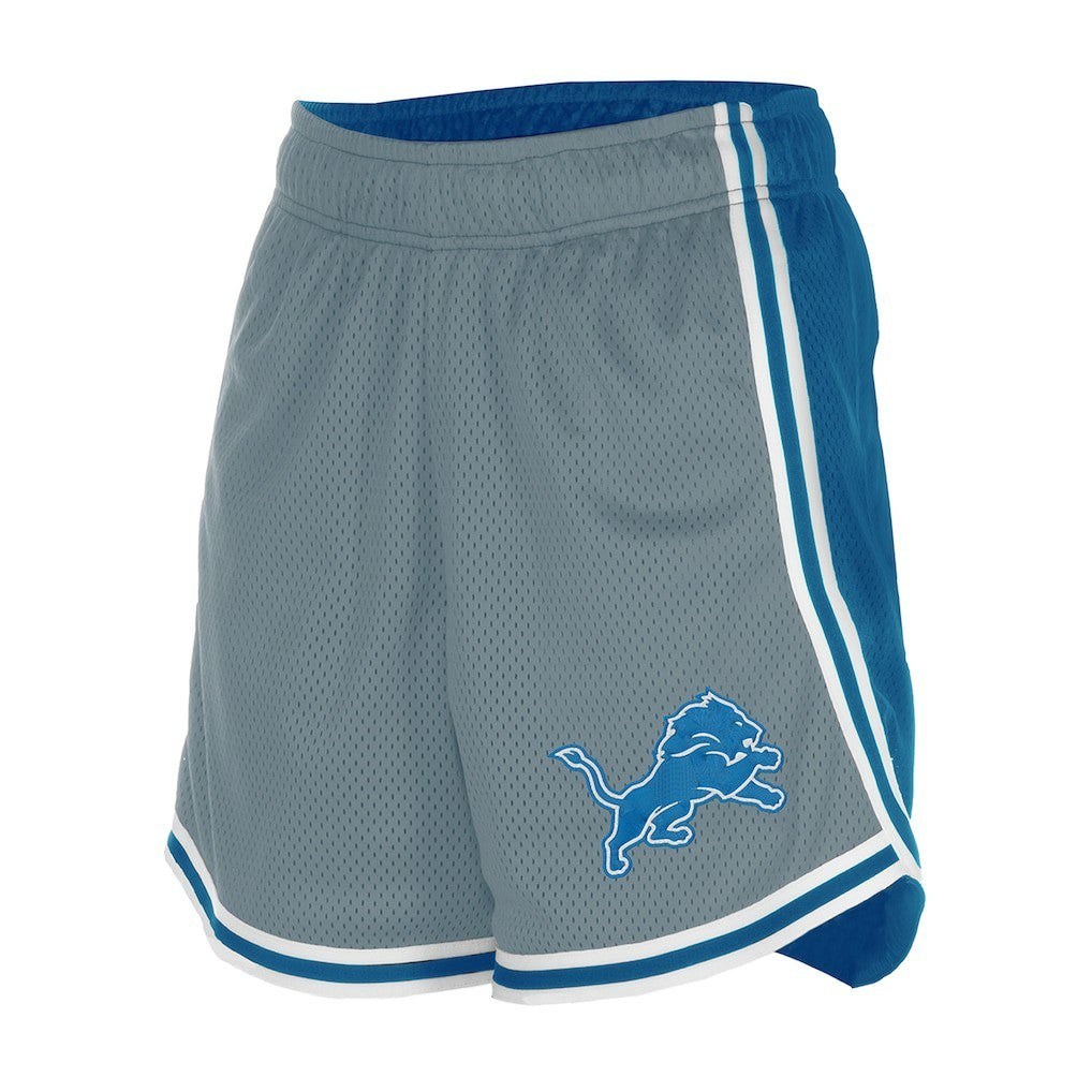 Detroit Lions New Era Women's Sport Classics Mesh Shorts Silver/Blue - NFL