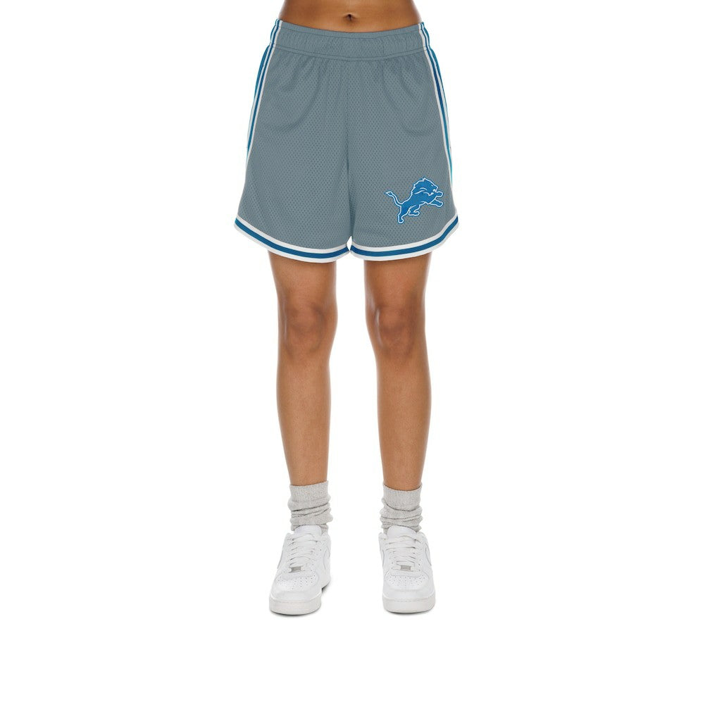 Detroit Lions New Era Women's Sport Classics Mesh Shorts Silver/Blue - NFL