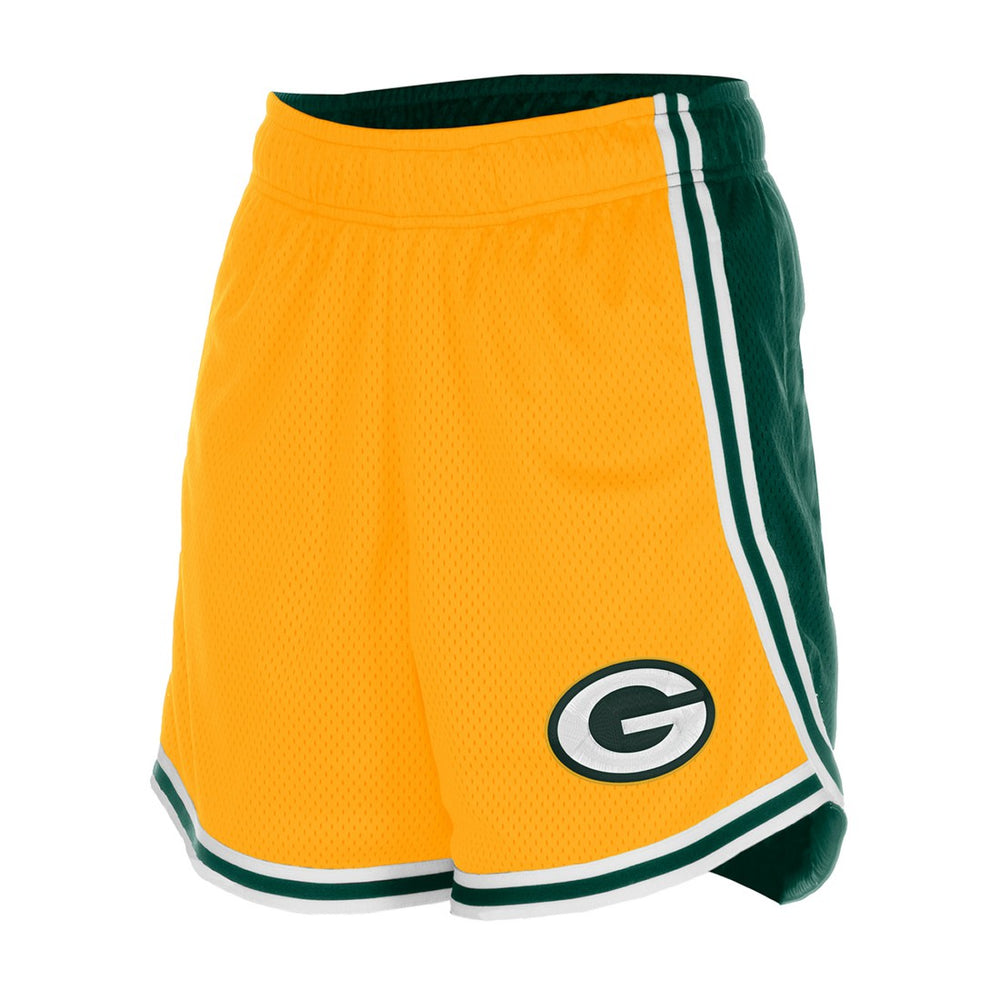 Green Bay Packers New Era Women's Sport Classics Mesh Shorts Gold/Green - NFL