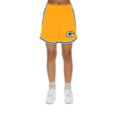 Green Bay Packers New Era Women's Sport Classics Mesh Shorts Gold/Green - NFL