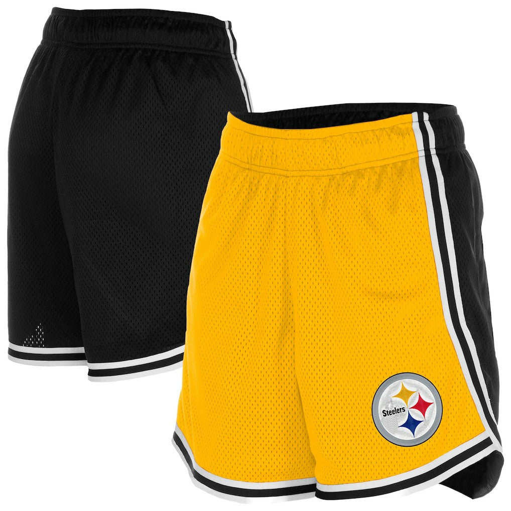 Pittsburgh Steelers New Era Women's Sport Classics Mesh Shorts Gold/Black - NFL