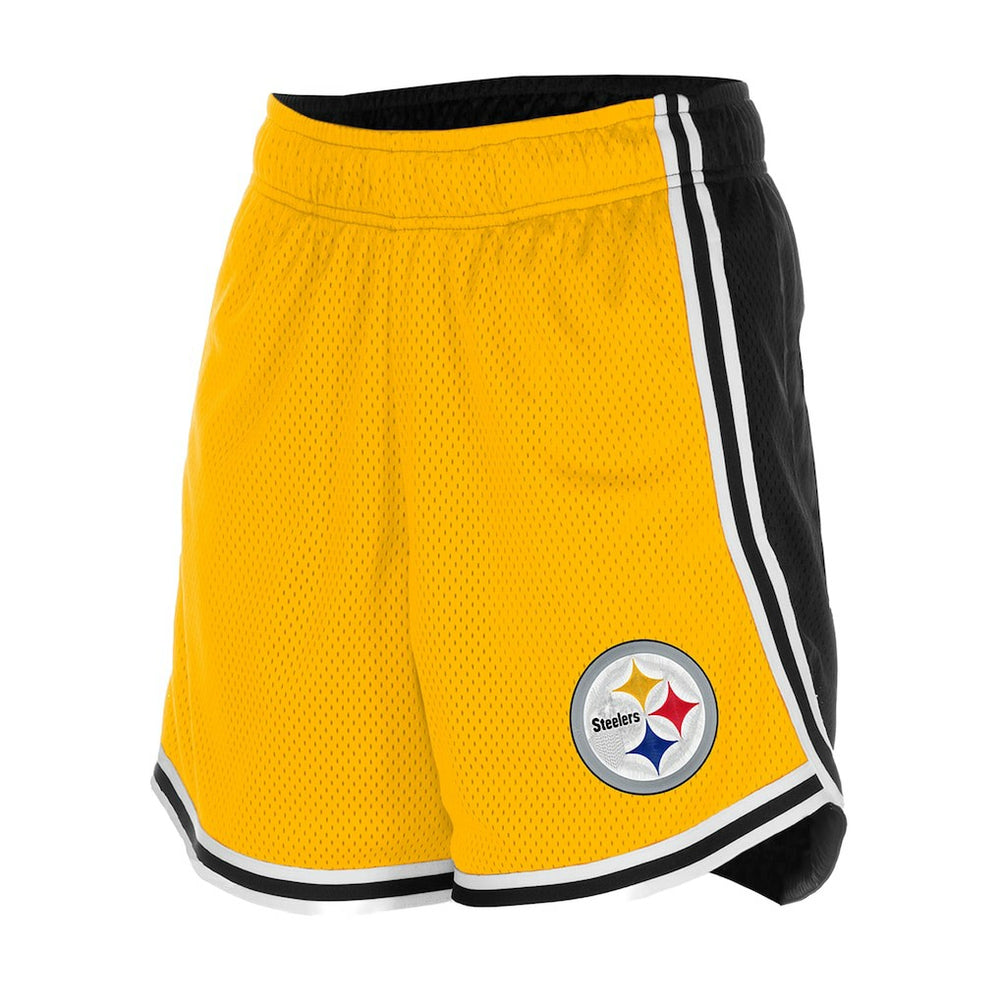 Pittsburgh Steelers New Era Women's Sport Classics Mesh Shorts Gold/Black - NFL