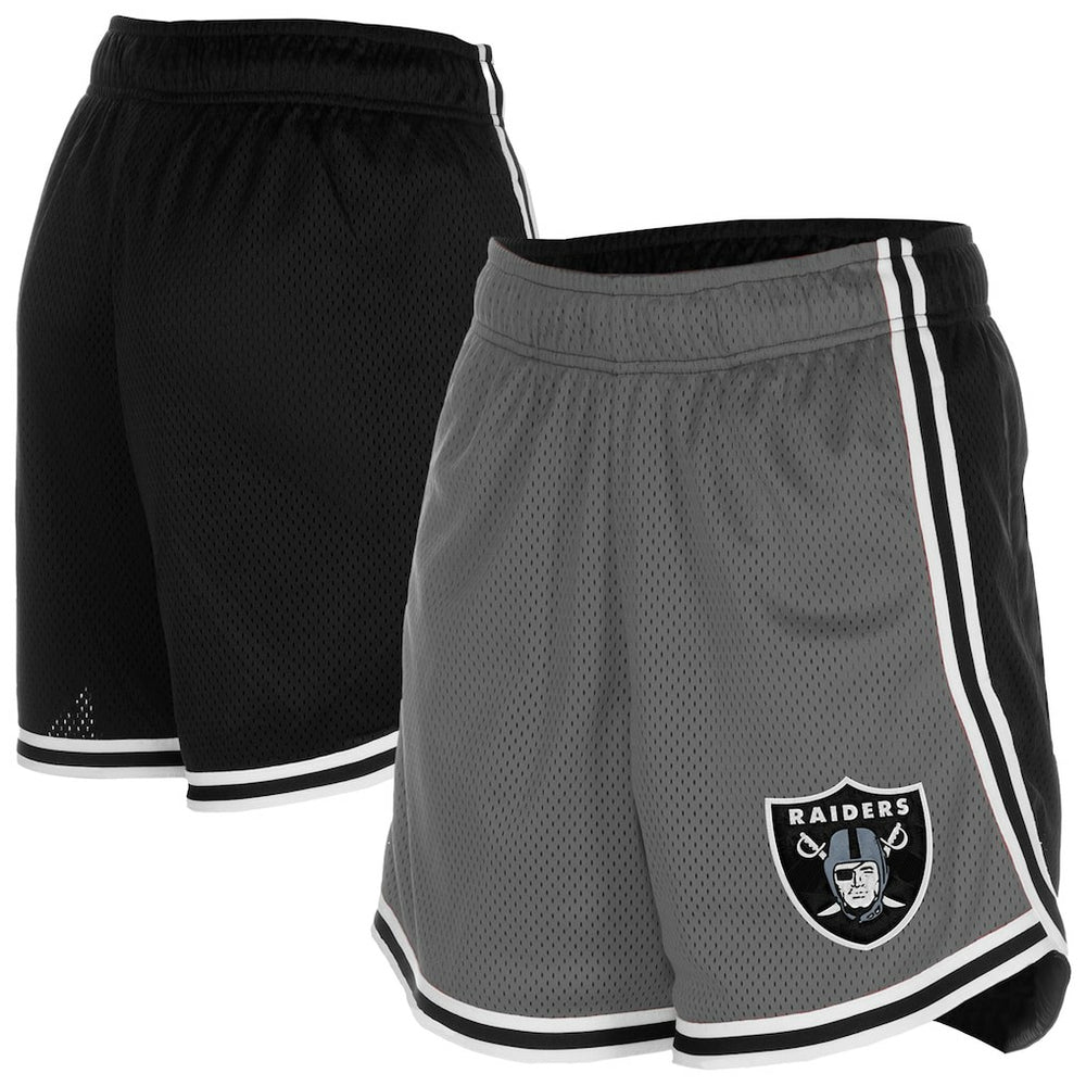 Las Vegas Raiders New Era Women's Sport Classics Mesh Shorts Silver/Black - NFL