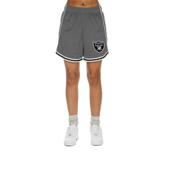 Las Vegas Raiders New Era Women's Sport Classics Mesh Shorts Silver/Black - NFL
