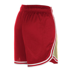 San Francisco 49ers New Era Women's Throwback Sport Classics Mesh Shorts Gold/Scarlet - NFL