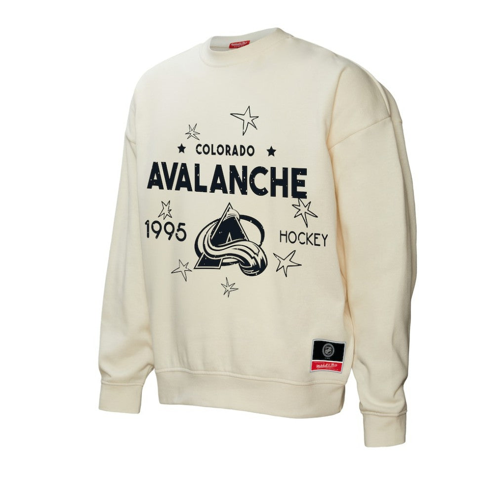 Colorado Avalanche - Mitchell & Ness Women's Logo 3.0 Pullover Sweatshirt Cream