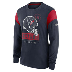 Houston Texans Rewind Playback Helmet Long Sleeve T-Shirt Heather Navy - Nike