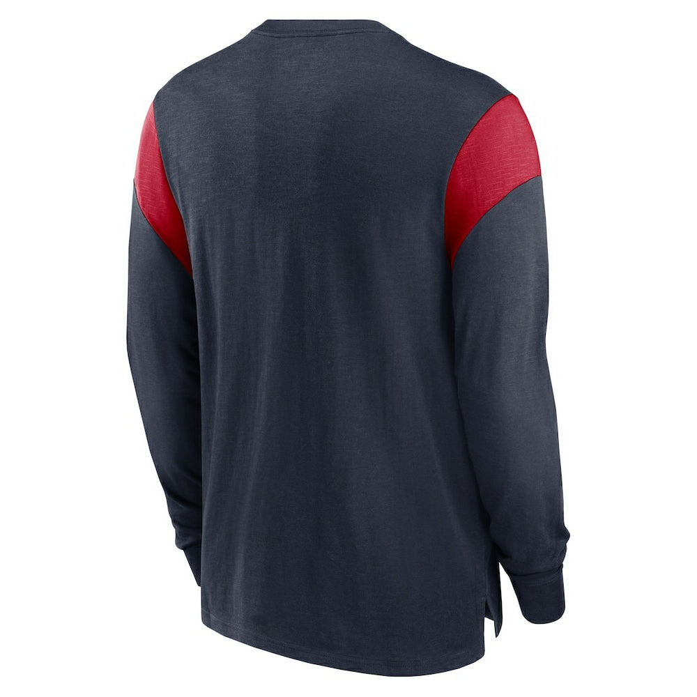 Houston Texans Rewind Playback Helmet Long Sleeve T-Shirt Heather Navy - Nike