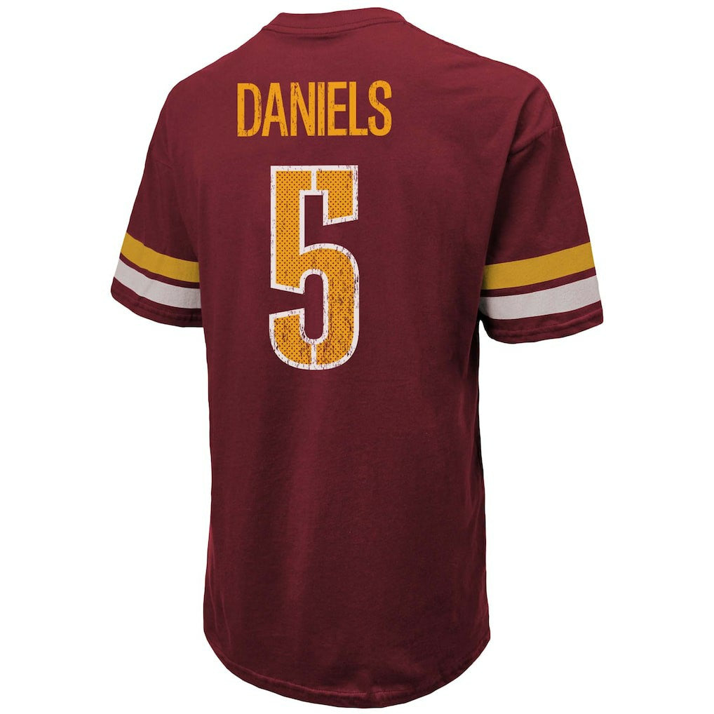 Jayden Daniels Washington Commanders Majestic Threads Name & Number Oversize Fit T-Shirt Burgundy - NFL