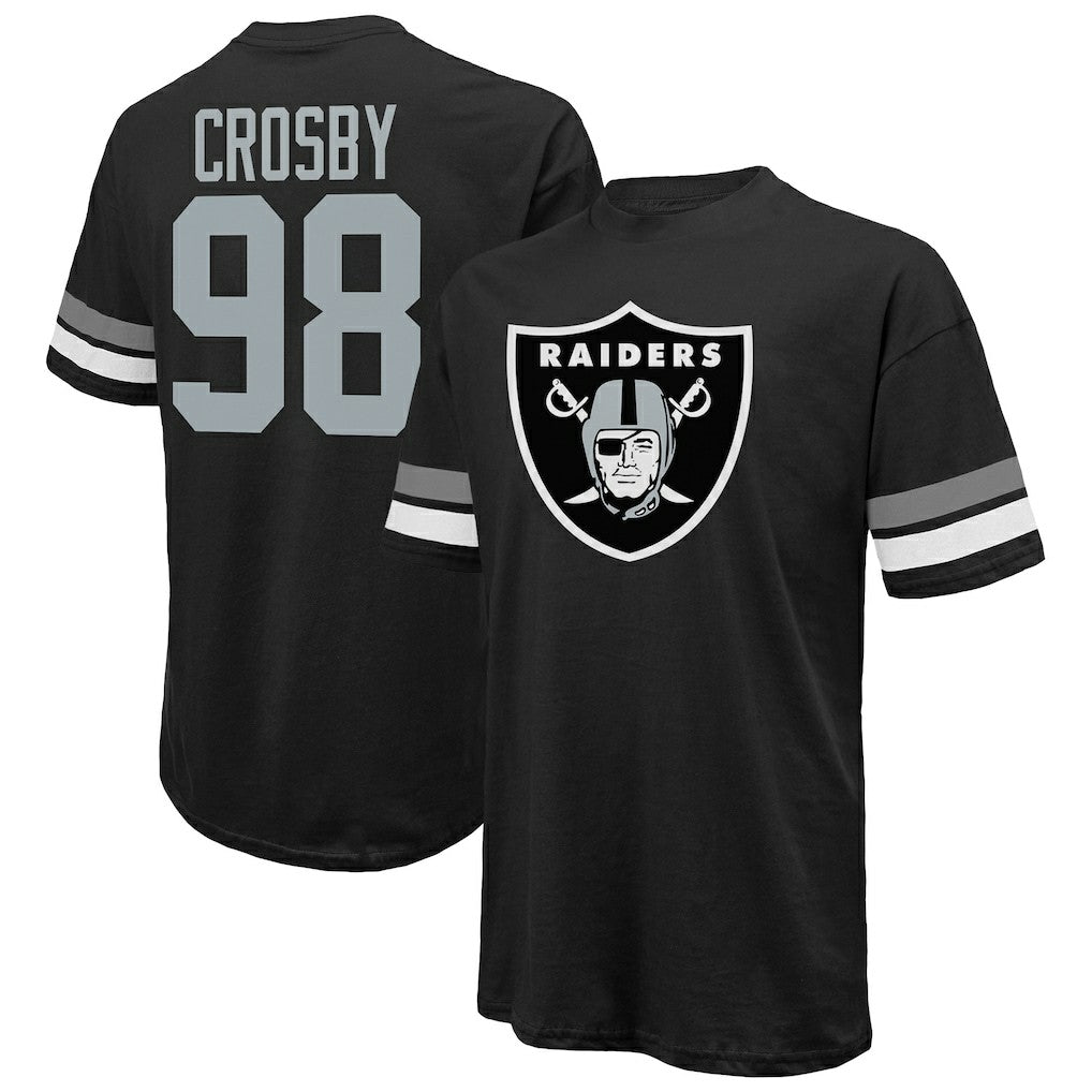 Maxx Crosby Las Vegas Raiders Majestic Threads Name & Number Oversize Fit T-Shirt Black - NFL