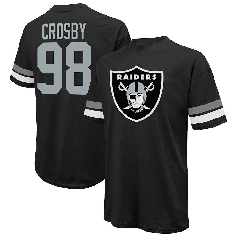 Maxx Crosby Las Vegas Raiders Majestic Threads Name & Number Oversize Fit T-Shirt Black - NFL