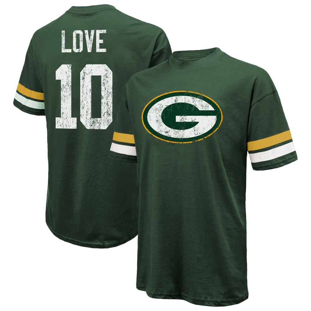 Jordan Love Green Bay Packers Majestic Threads Name & Number Oversize Fit T-Shirt Green - NFL