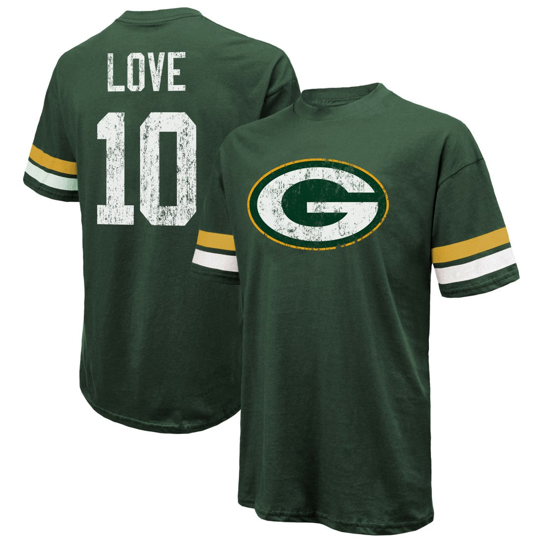 Jordan Love Green Bay Packers Majestic Threads Name & Number Oversize Fit T-Shirt Green - NFL