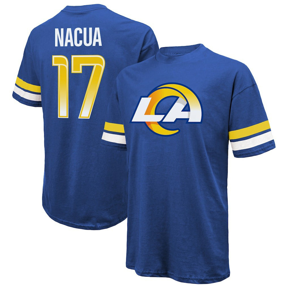 Puka Nacua Los Angeles Rams Majestic Threads Name & Number Oversized Fit T-Shirt Royal - NFL