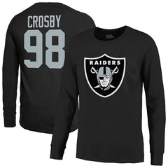 Maxx Crosby Las Vegas Raiders Majestic Threads Name & Number Non-Distressed Long Sleeve T-Shirt Black - NFL