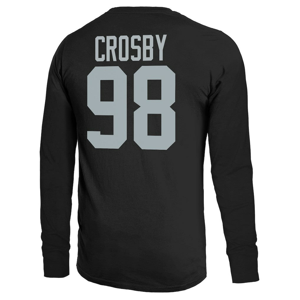 Maxx Crosby Las Vegas Raiders Majestic Threads Name & Number Non-Distressed Long Sleeve T-Shirt Black - NFL
