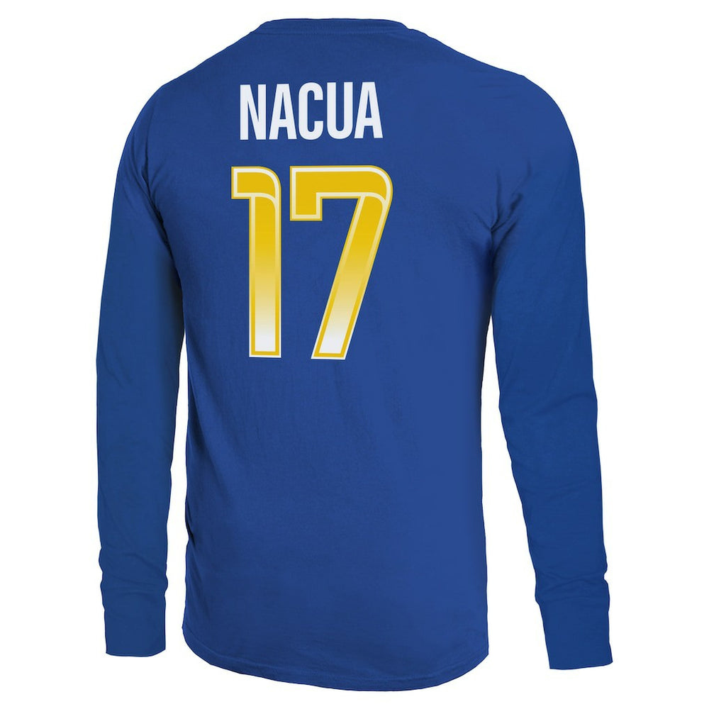 Puka Nacua Los Angeles Rams Majestic Threads Name & Number Non-Distressed Long Sleeve T-Shirt Royal - NFL