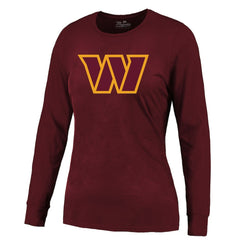 Jayden Daniels Washington Commanders Majestic Threads Women's Player Name & Number Long Sleeve T-Shirt Burgundy - NFL