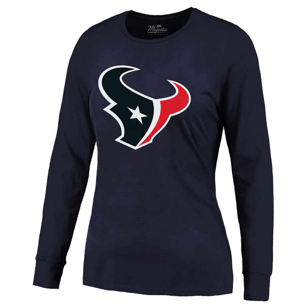 C.J. Stroud Houston Texans Majestic Threads Women's Player Name & Number Long Sleeve T-Shirt Navy - NFL