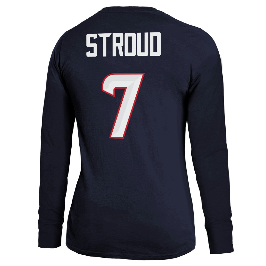 C.J. Stroud Houston Texans Majestic Threads Women's Player Name & Number Long Sleeve T-Shirt Navy - NFL
