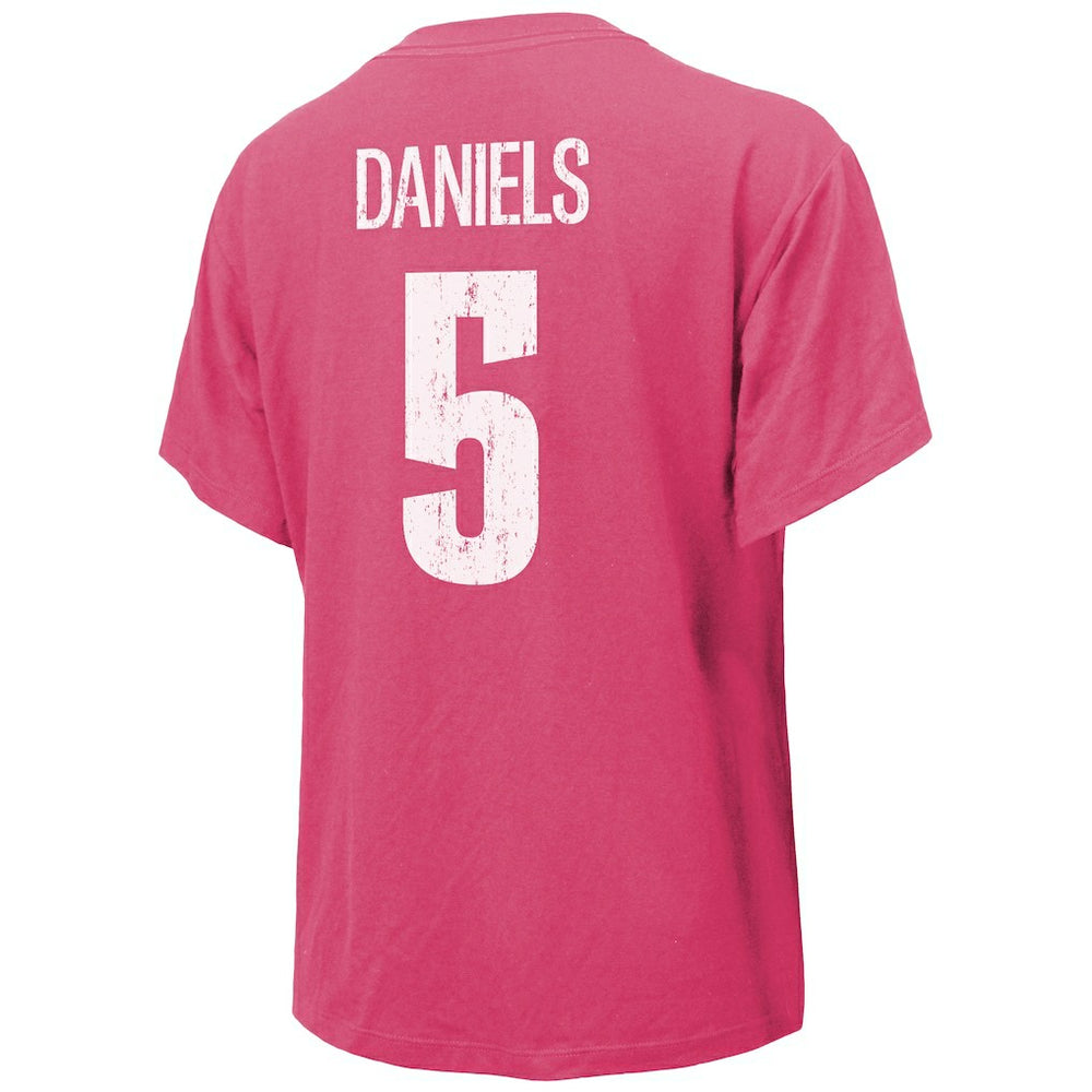 Jayden Daniels Washington Commanders Majestic Threads Women's Name & Number T-Shirt Pink - NFL