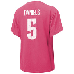 Jayden Daniels Washington Commanders Majestic Threads Women's Name & Number T-Shirt Pink - NFL