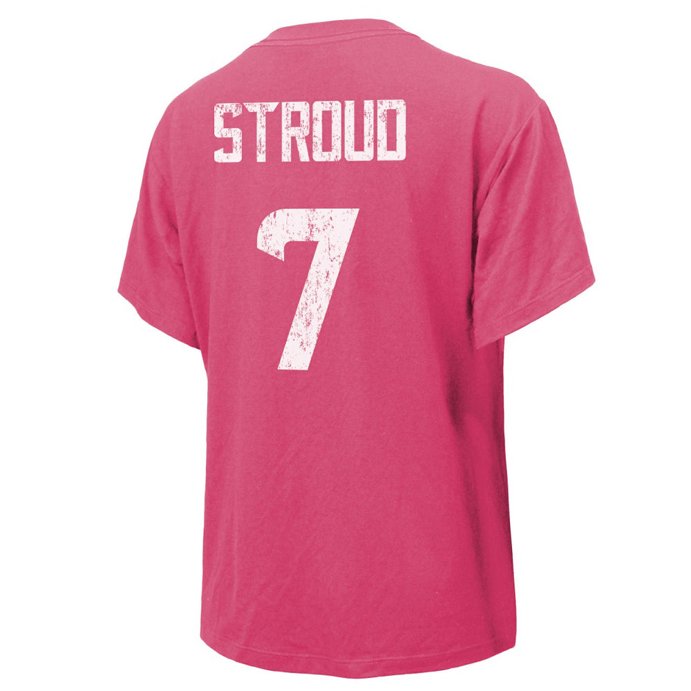 C.J. Stroud Houston Texans Majestic Threads Women's Name & Number T-Shirt Pink - NFL
