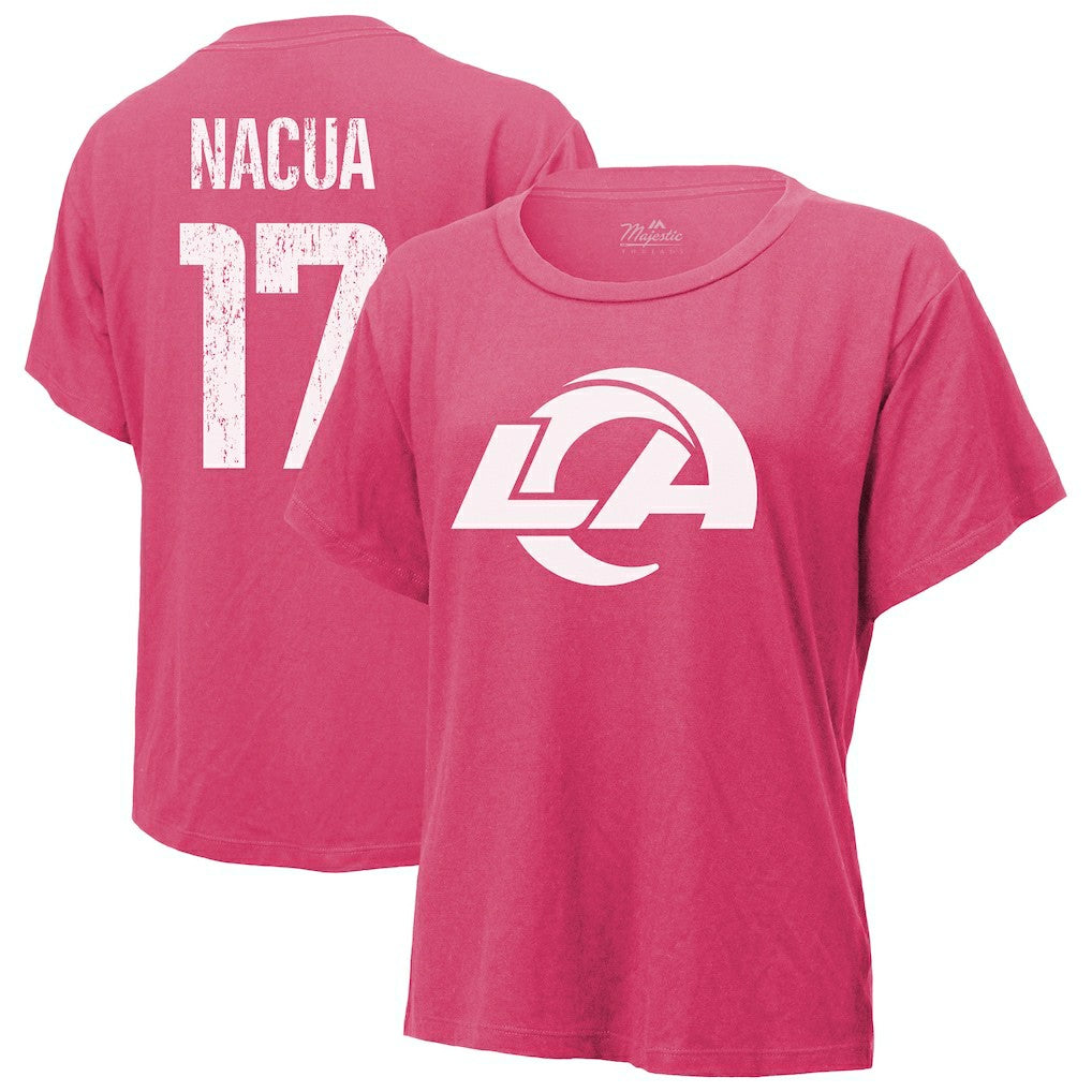 Puka Nacua Los Angeles Rams Majestic Threads Women's Name & Number T-Shirt Pink - NFL