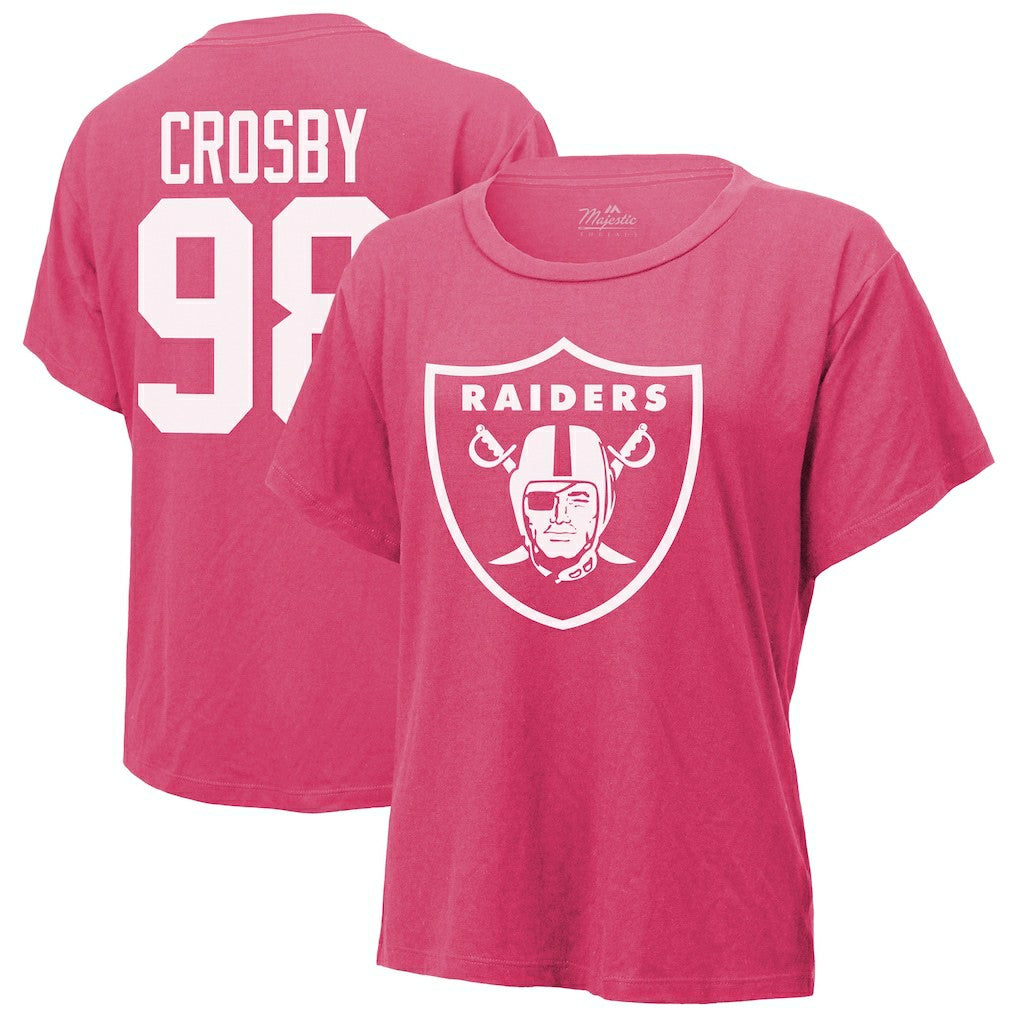 Maxx Crosby Las Vegas Raiders Majestic Threads Women's Name & Number T-Shirt Pink - NFL