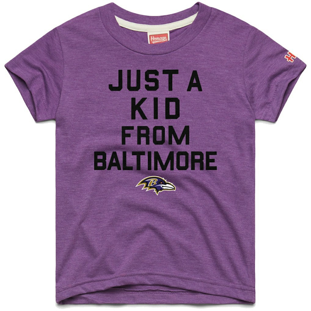 Baltimore Ravens Homage Youth Just a Kid Tri-Blend T-Shirt Purple - NFL