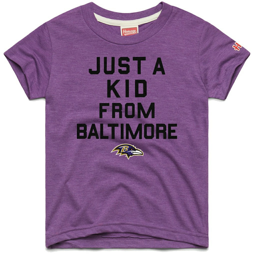 Baltimore Ravens Homage Youth Just a Kid Tri-Blend T-Shirt Purple - NFL